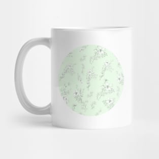 Flowers on pastel green Mug